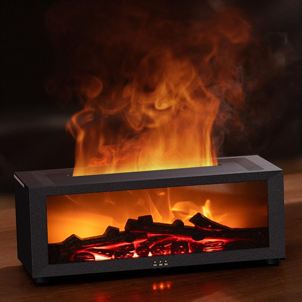 Cozy Flame Diffuser – Aroma Humidifier with LED Fire Effect