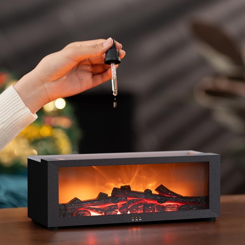 Cozy Flame Diffuser – Aroma Humidifier with LED Fire Effect