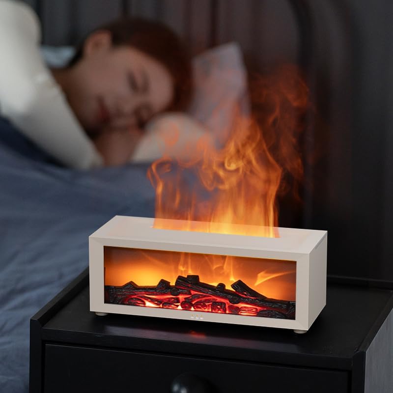 Cozy Flame Diffuser – Aroma Humidifier with LED Fire Effect